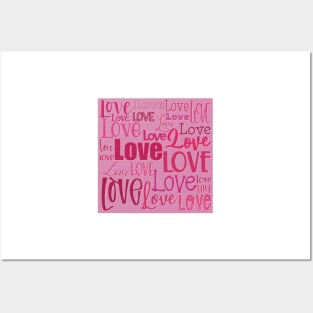 Love is the biggest word , Valentine graphic greeting in pink and red Posters and Art